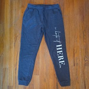 Matt Matthews Joggers Size Large Charcoal "I Hate It Here."